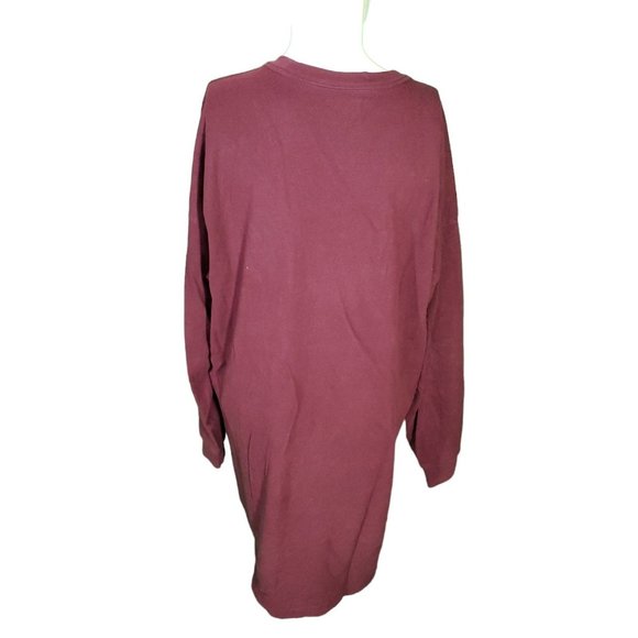 Aritzia TNA French Terry Sweatshirt Boyfriend Oversized Maroon Burgundy Sz M-L - Picture 5 of 7